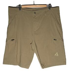 Gerry Mens Cargo Shorts 40 Tan Khaki Pockets 10" Inseam Athletic Outdoor Hiking